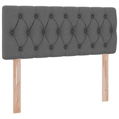 Letto con testiera Grigio scuro 120 x 200 cm Tessuto