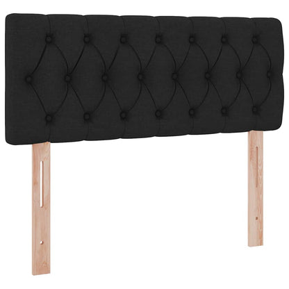 Letto con contenitore e LED con led Nero 120 x 200 cm Tessuto | homemem39