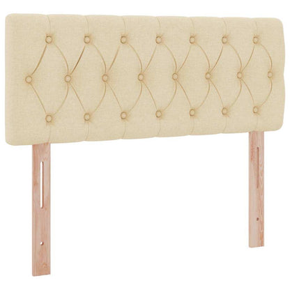 Letto con luci a strisce a LED Crema 120 x 200 cm Tessuto