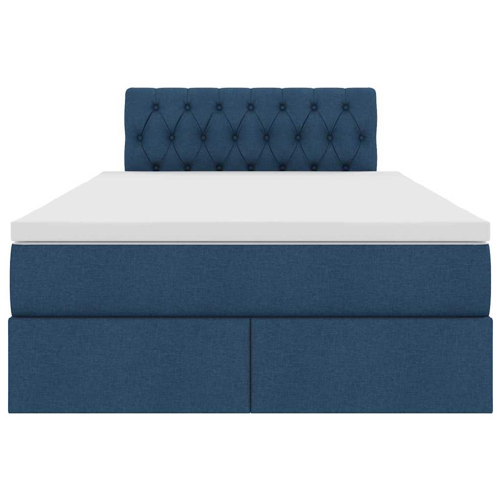 Letto con luci a strisce a LED Blu 120 x 200 cm Tessuto