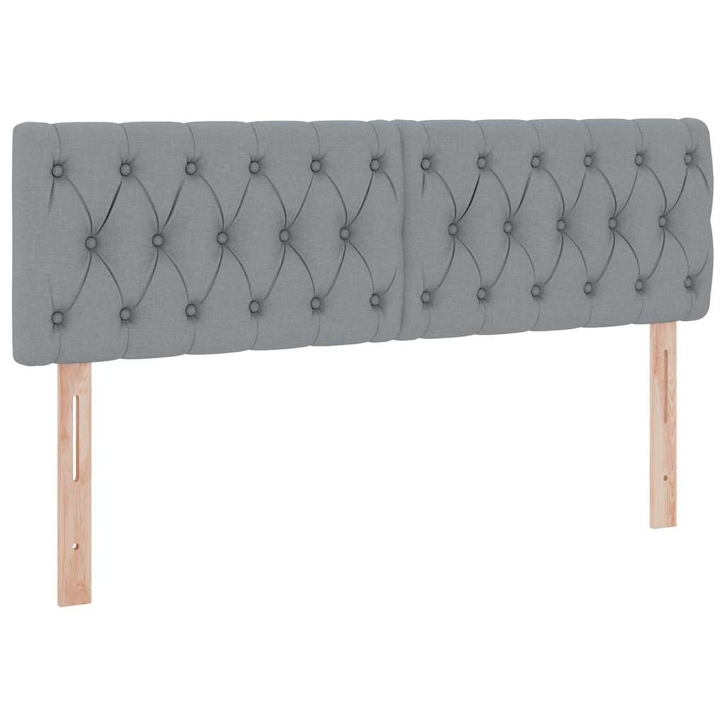 Letto con contenitore e LED Grigio chiaro 140 x 190 cm Tessuto | homemem39