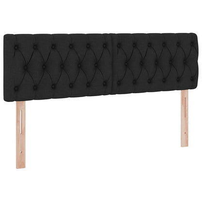 Letto con contenitore e LED con led Nero 140 x 190 cm Tessuto | homemem39