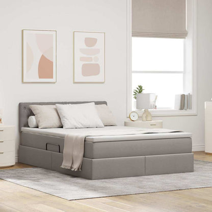 Letto con contenitore e LED con led Talpa 140 x 200 cm Tessuto | homemem39