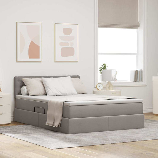 Letto con contenitore e LED con led Talpa 140 x 200 cm Tessuto | homemem39