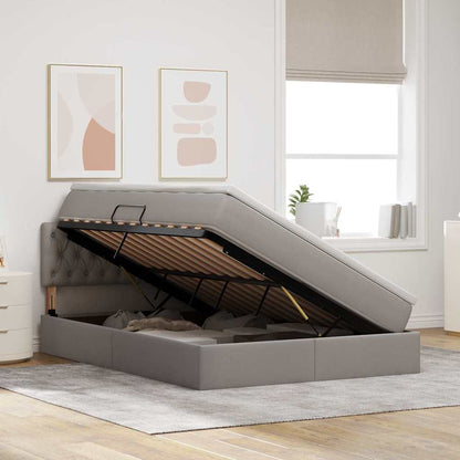 Letto con luci a strisce a LED Talpa 140 x 200 cm Tessuto