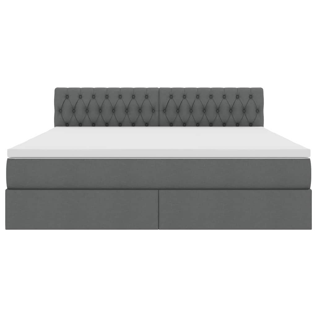 Letto con testiera Grigio scuro 180 x 200 cm Tessuto