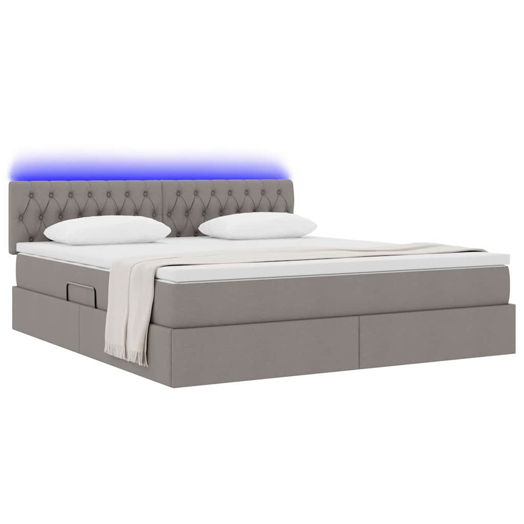 Letto con contenitore e LED con led Talpa 180 x 200 cm Tessuto | homemem39