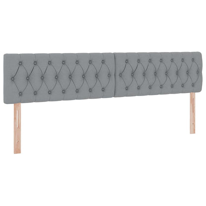 Letto con contenitore e LED Grigio chiaro 200 x 200 cm Tessuto | homemem39