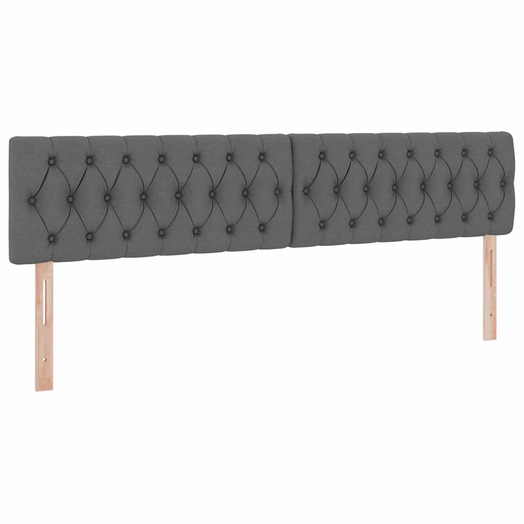 Letto con contenitore e LED Grigio scuro 200 x 200 cm Tessuto | homemem39