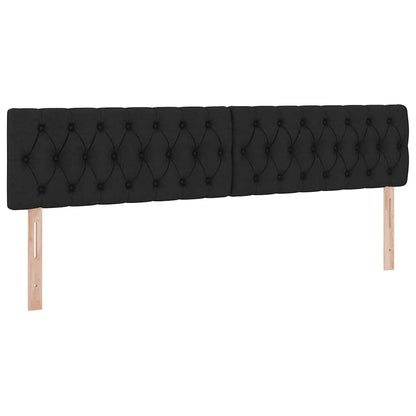 Letto con contenitore e LED con led Nero 200 x 200 cm Tessuto | homemem39