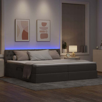 Letto con contenitore e LED con led Talpa 200 x 200 cm Tessuto | homemem39
