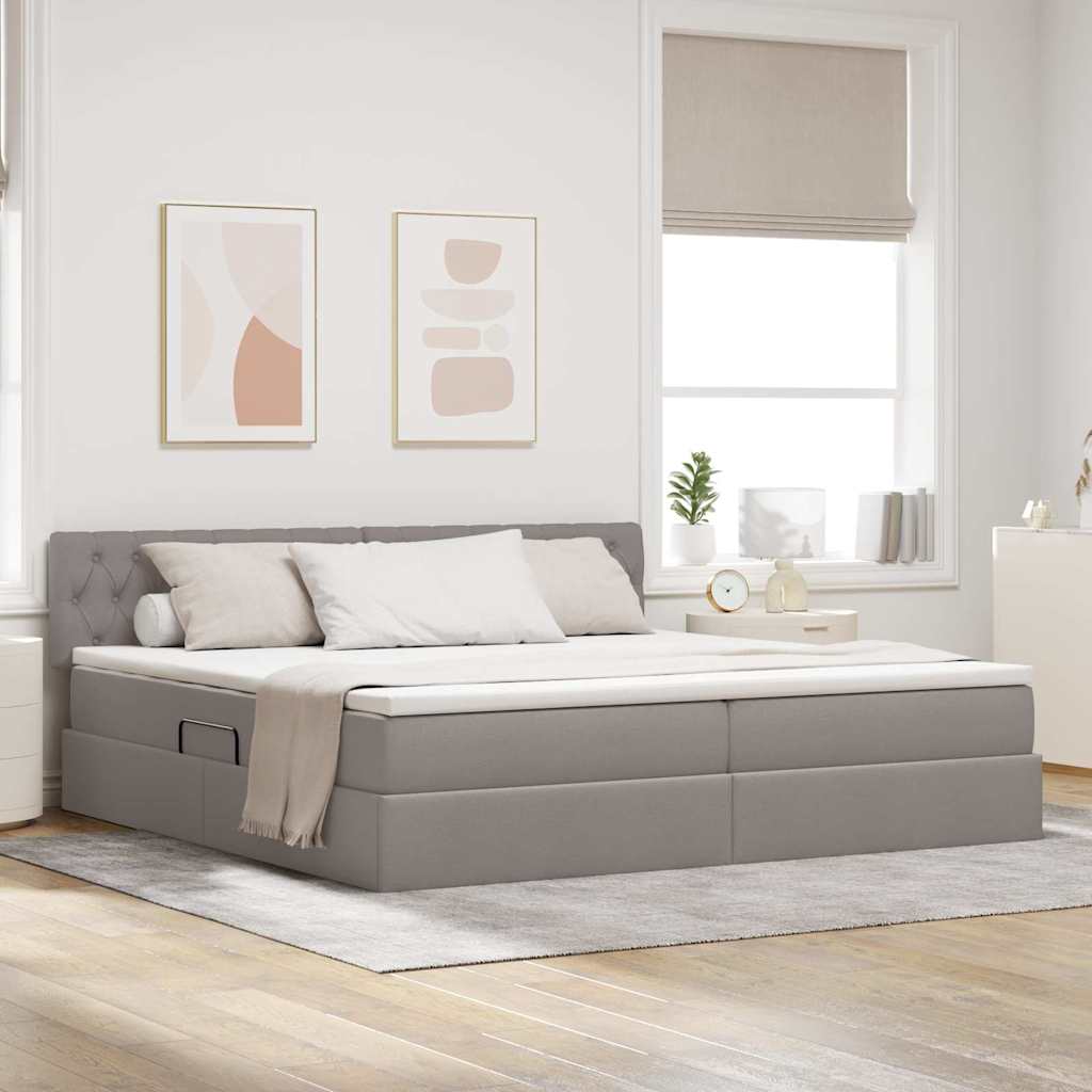 Letto con contenitore e LED con led Talpa 200 x 200 cm Tessuto | homemem39