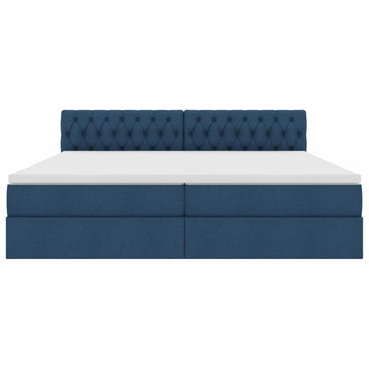 Letto con contenitore e LED con led Blu 200 x 200 cm Tessuto | homemem39