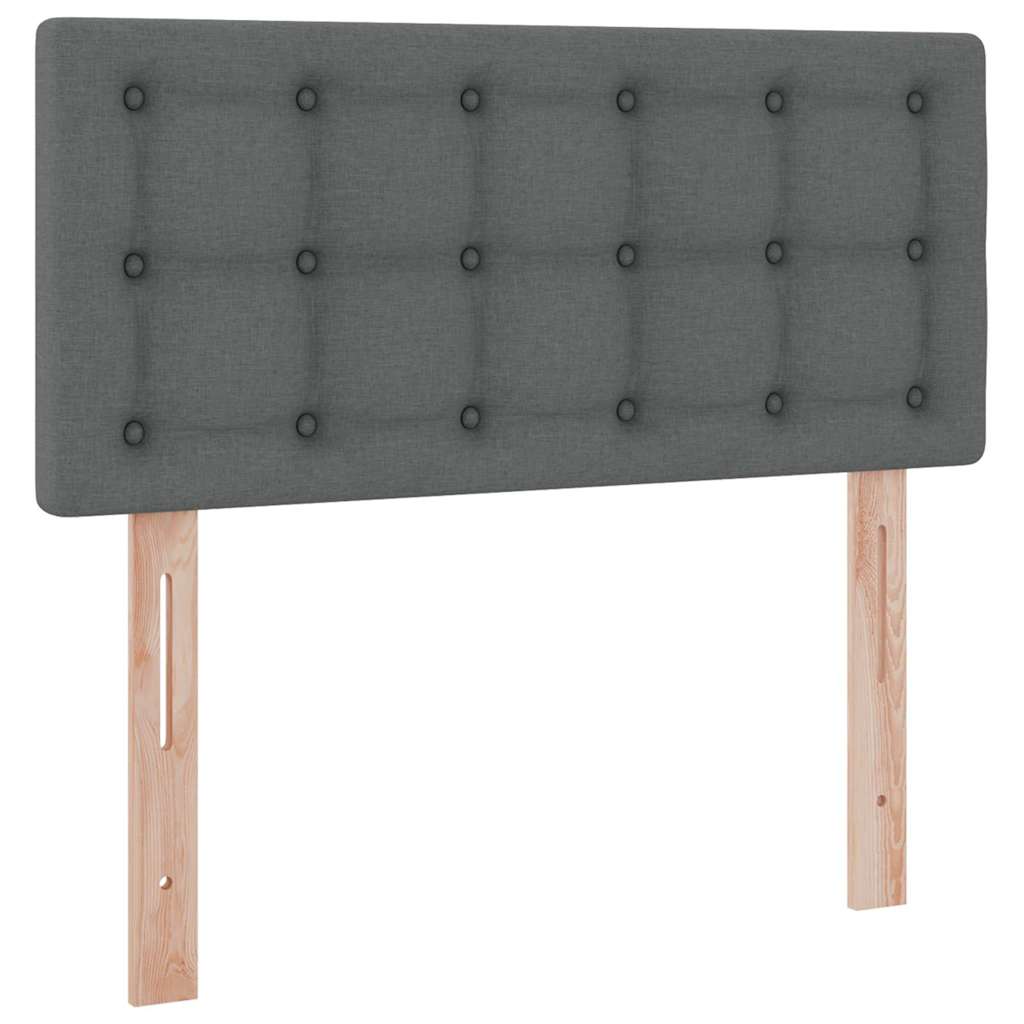 Letto con contenitore e LED Grigio scuro 90 x 190 cm Tessuto | homemem39