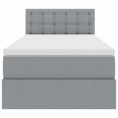 Letto con contenitore e LED Grigio chiaro 90 x 200 cm Tessuto | homemem39