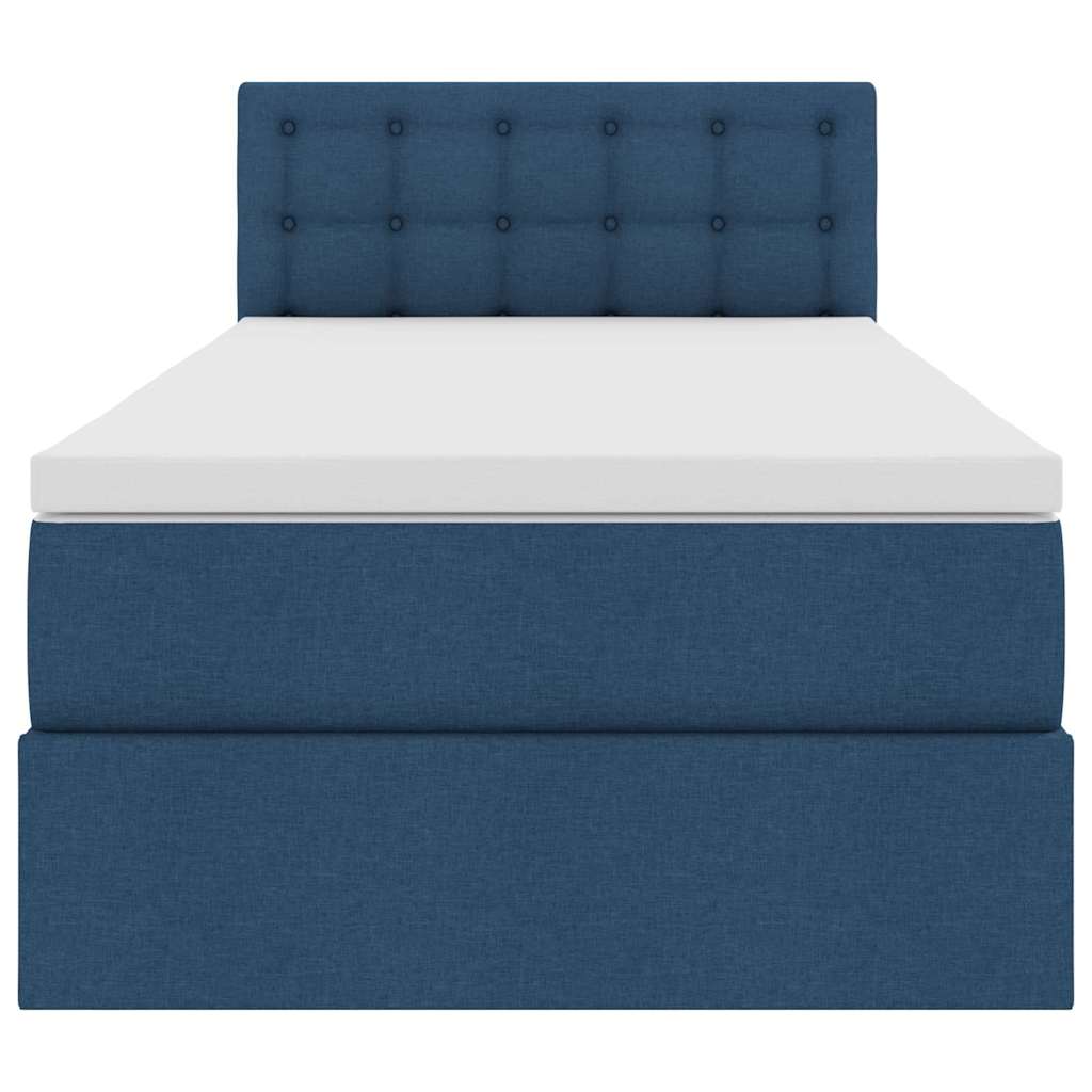 Letto con contenitore e LED con led Blu 90 x 200 cm Tessuto | homemem39