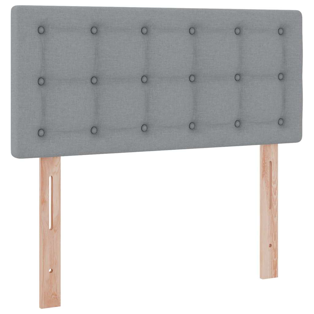 Letto con contenitore e LED Grigio chiaro 100 x 200 cm Tessuto | homemem39