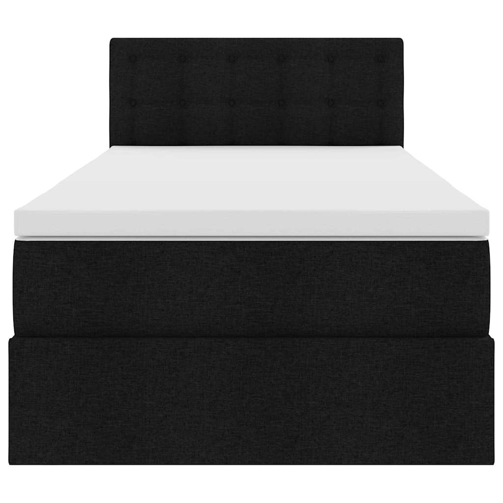 Letto con contenitore e LED con led Nero 100 x 200 cm Tessuto | homemem39