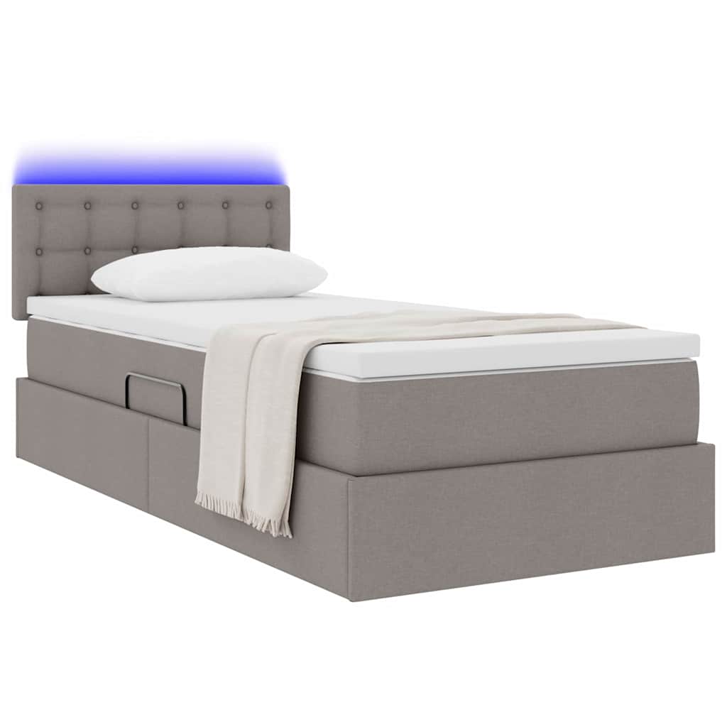 Letto con contenitore e LED con led Talpa 100 x 200 cm Tessuto | homemem39