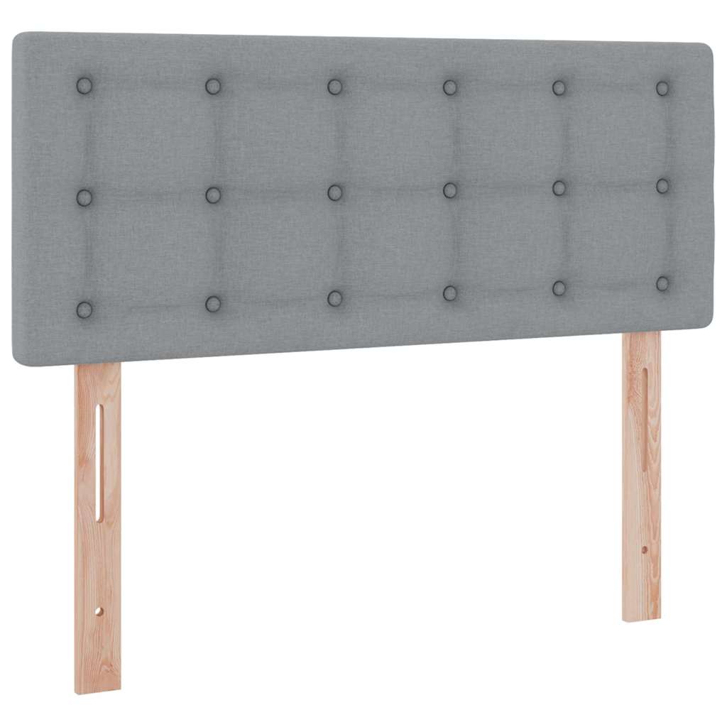 Letto con contenitore e LED Grigio chiaro 120 x 190 cm Tessuto | homemem39