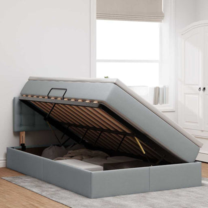 Letto con testiera Grigio chiaro 120 x 200 cm Tessuto