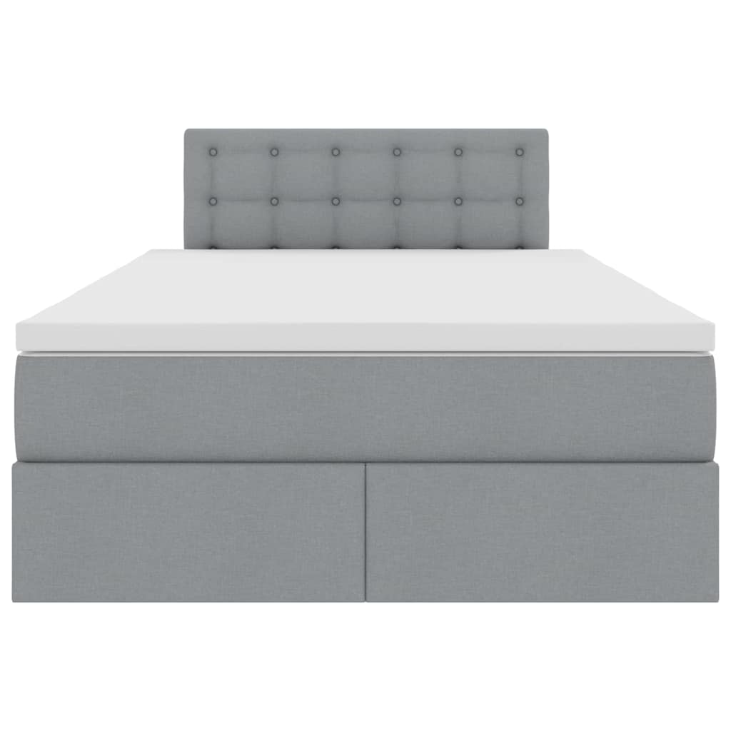 Letto con contenitore e LED Grigio chiaro 120 x 200 cm