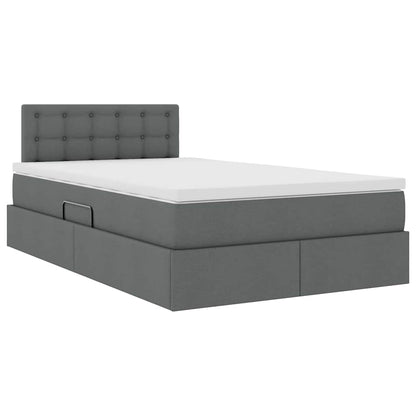 Letto con contenitore e LED Grigio scuro 120 x 200 cm Tessuto | homemem39