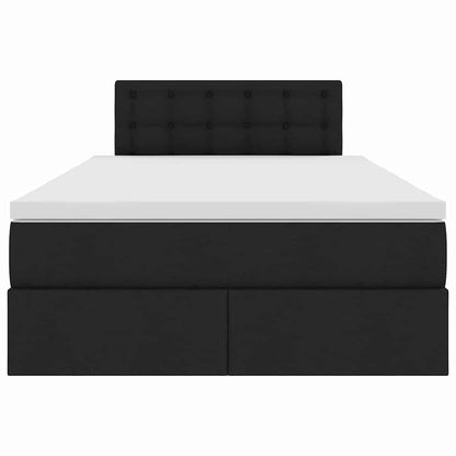 Letto con contenitore e LED con led Nero 120 x 200 cm Tessuto | homemem39
