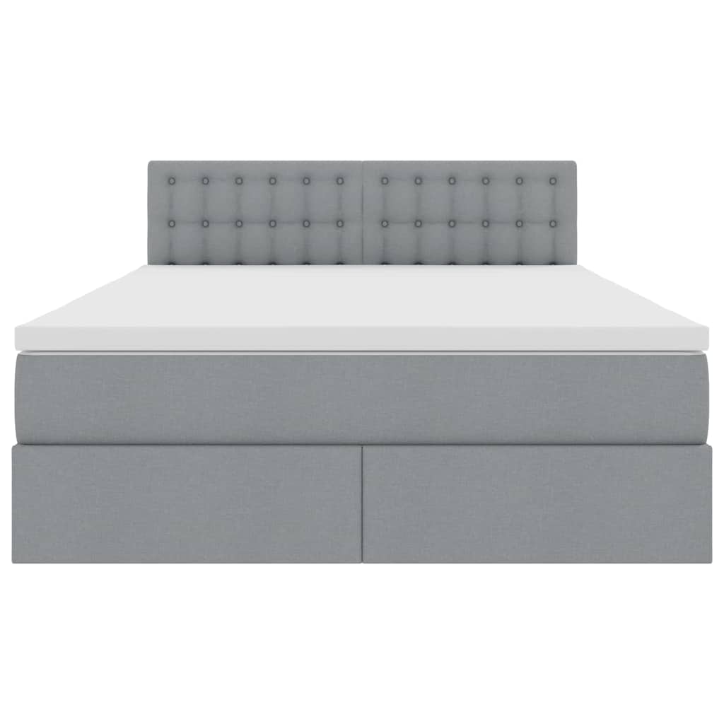 Letto con contenitore e LED Grigio chiaro 140 x 190 cm Tessuto | homemem39