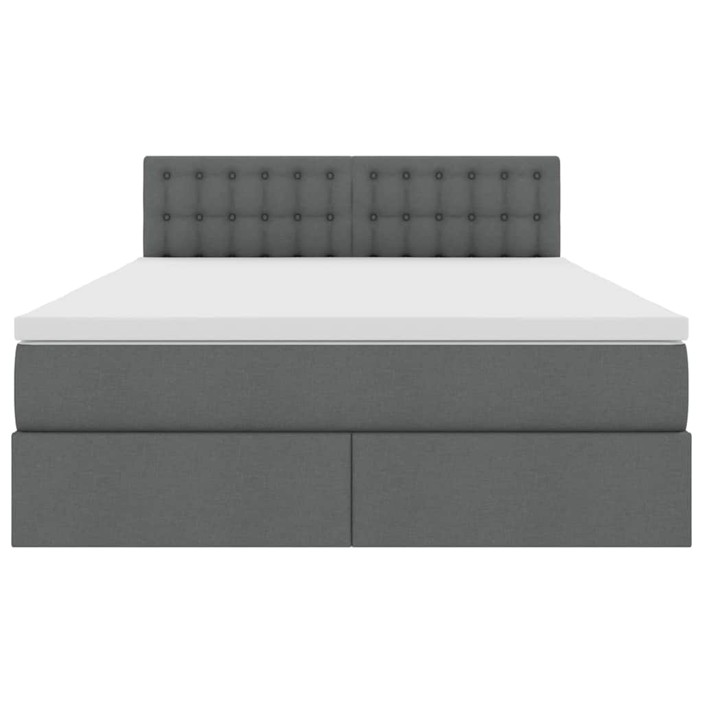 Letto con contenitore e LED Grigio scuro 140 x 190 cm