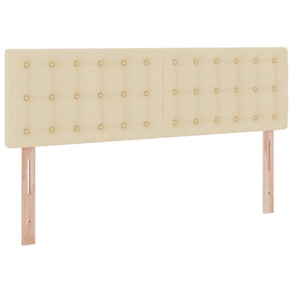 Letto con contenitore e LED con led Crema 140 x 190 cm Tessuto | homemem39