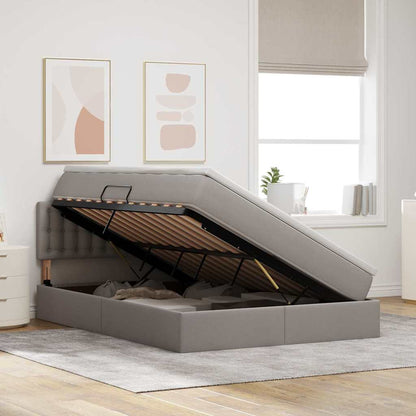 Letto con contenitore e LED con led Talpa 140 x 200 cm Tessuto | homemem39