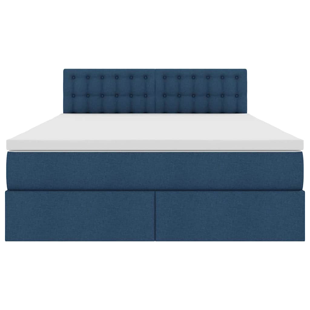Letto con contenitore e LED con led Blu 140 x 200 cm Tessuto | homemem39