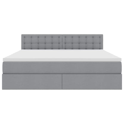 Letto con contenitore e LED Grigio chiaro 160 x 200 cm Tessuto | homemem39