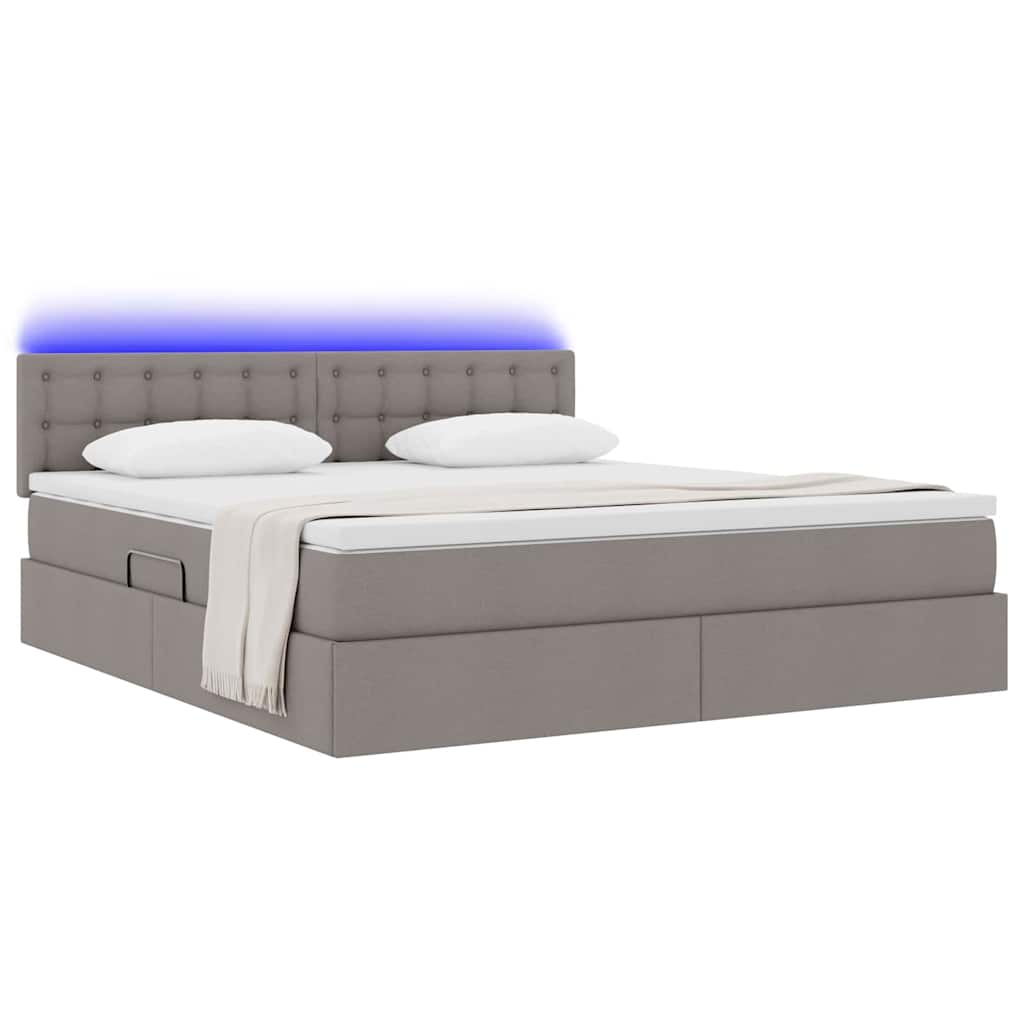 Letto con contenitore e LED con led Talpa 160 x 200 cm Tessuto | homemem39