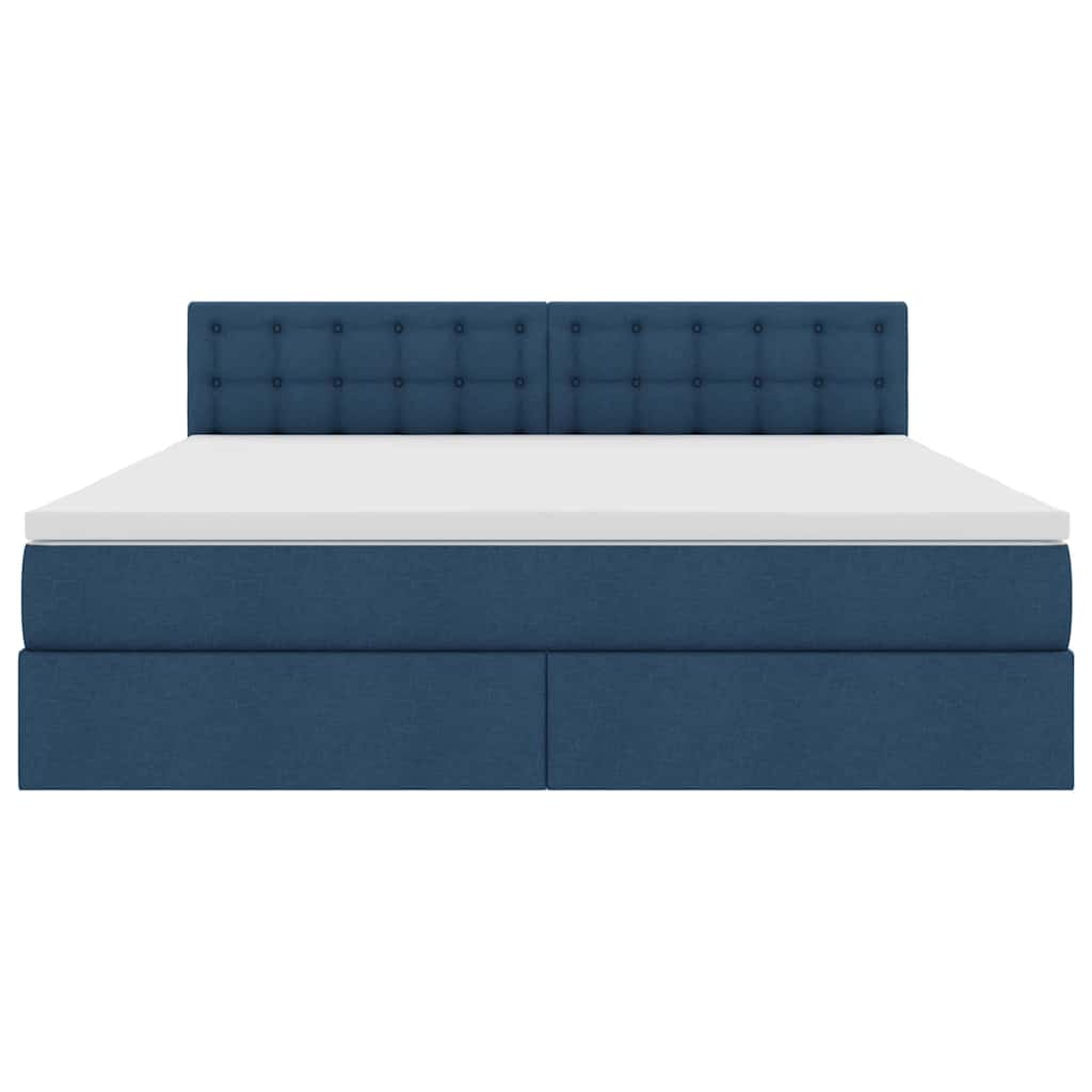 Letto con contenitore e LED con led Blu 160 x 200 cm Tessuto | homemem39