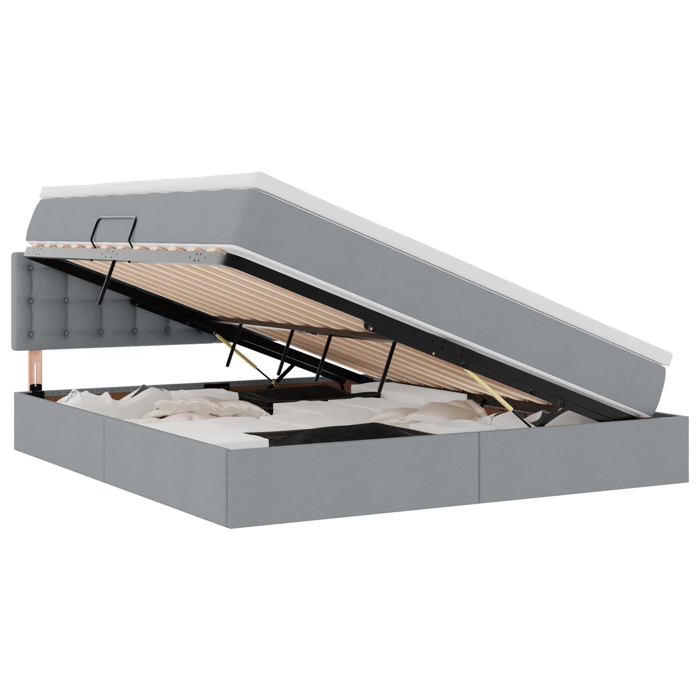 Letto con testiera Grigio chiaro 180 x 200 cm Tessuto