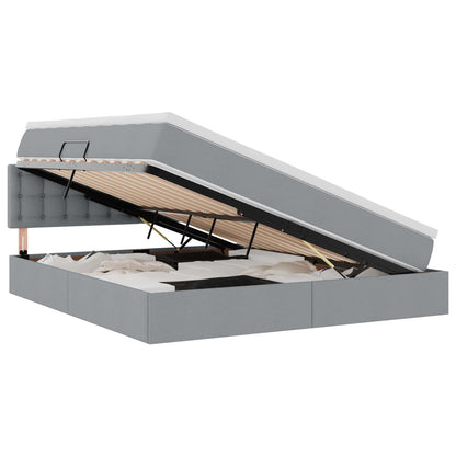 Letto con testiera Grigio chiaro 180 x 200 cm Tessuto