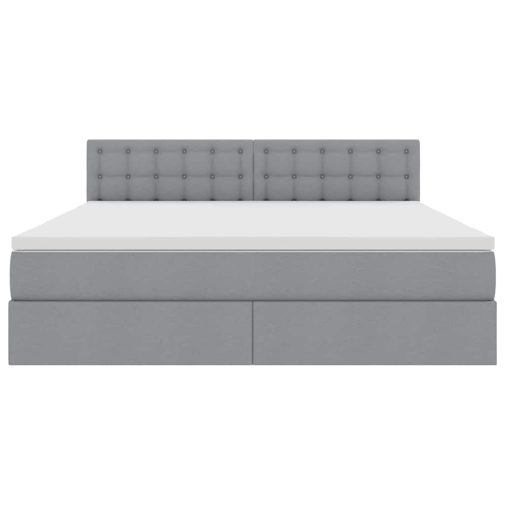 Letto con testiera Grigio chiaro 180 x 200 cm Tessuto