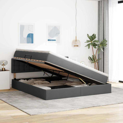 Letto con contenitore e LED Grigio scuro 180 x 200 cm Tessuto | homemem39