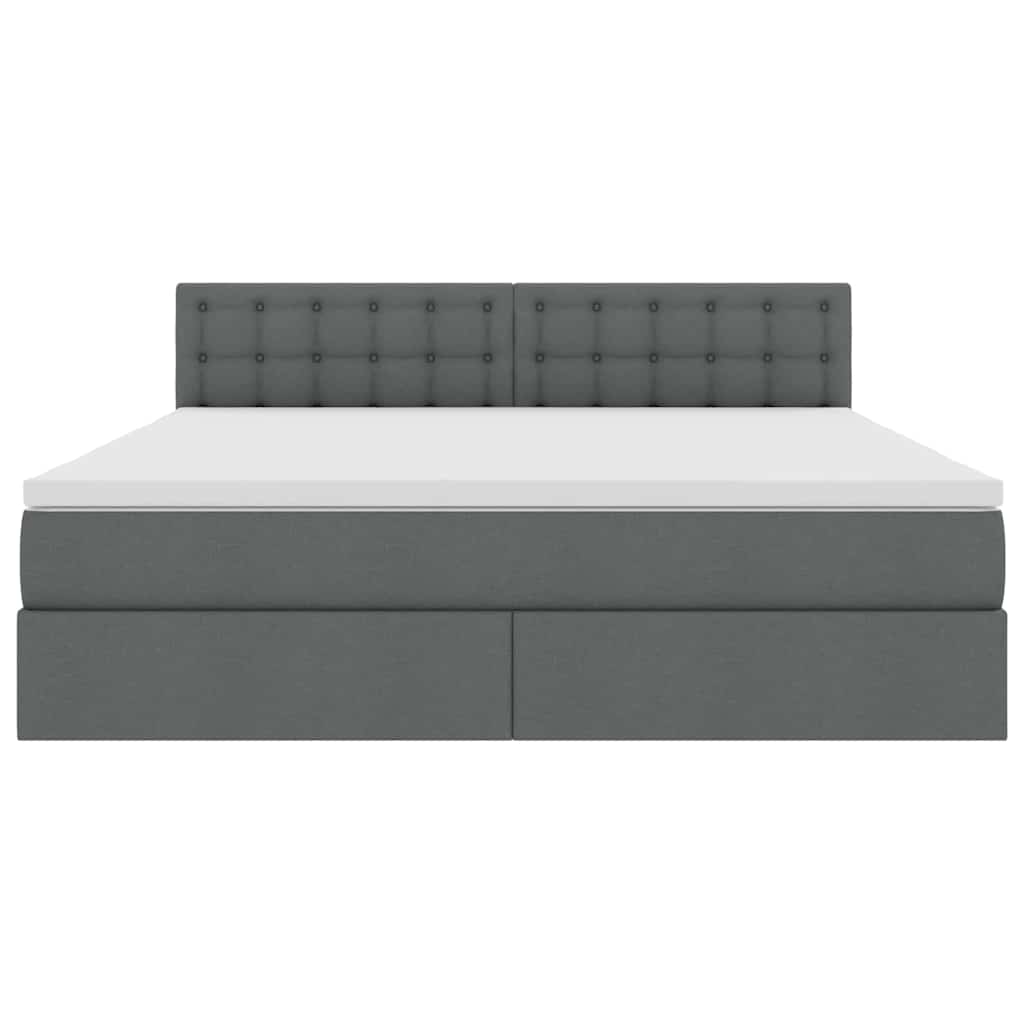Letto con testiera Grigio scuro 180 x 200 cm Tessuto