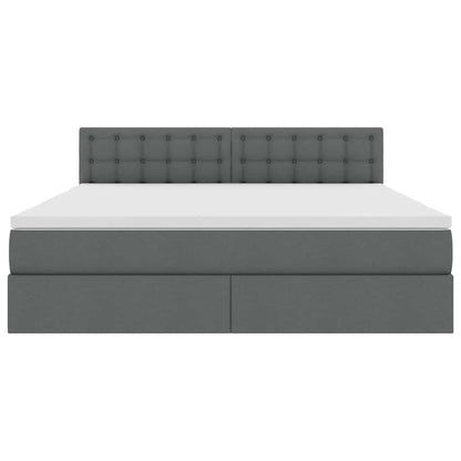 Letto con testiera Grigio scuro 180 x 200 cm Tessuto