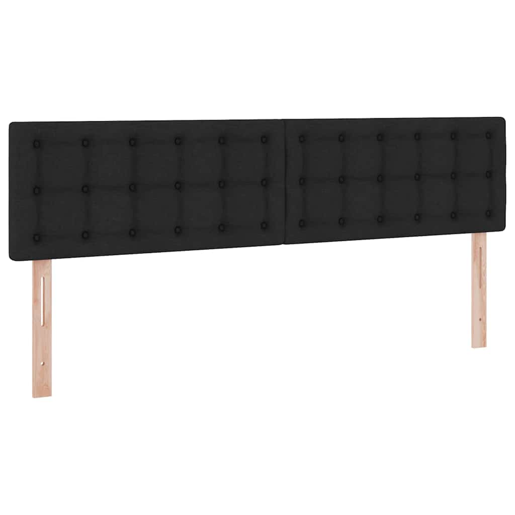 Letto con luci a strisce a LED Nero 180 x 200 cm Tessuto