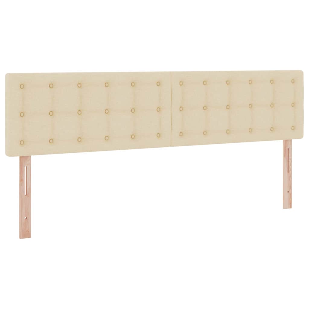 Letto con luci a strisce a LED Crema 180 x 200 cm Tessuto