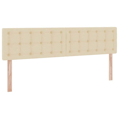 Letto con luci a strisce a LED Crema 180 x 200 cm Tessuto