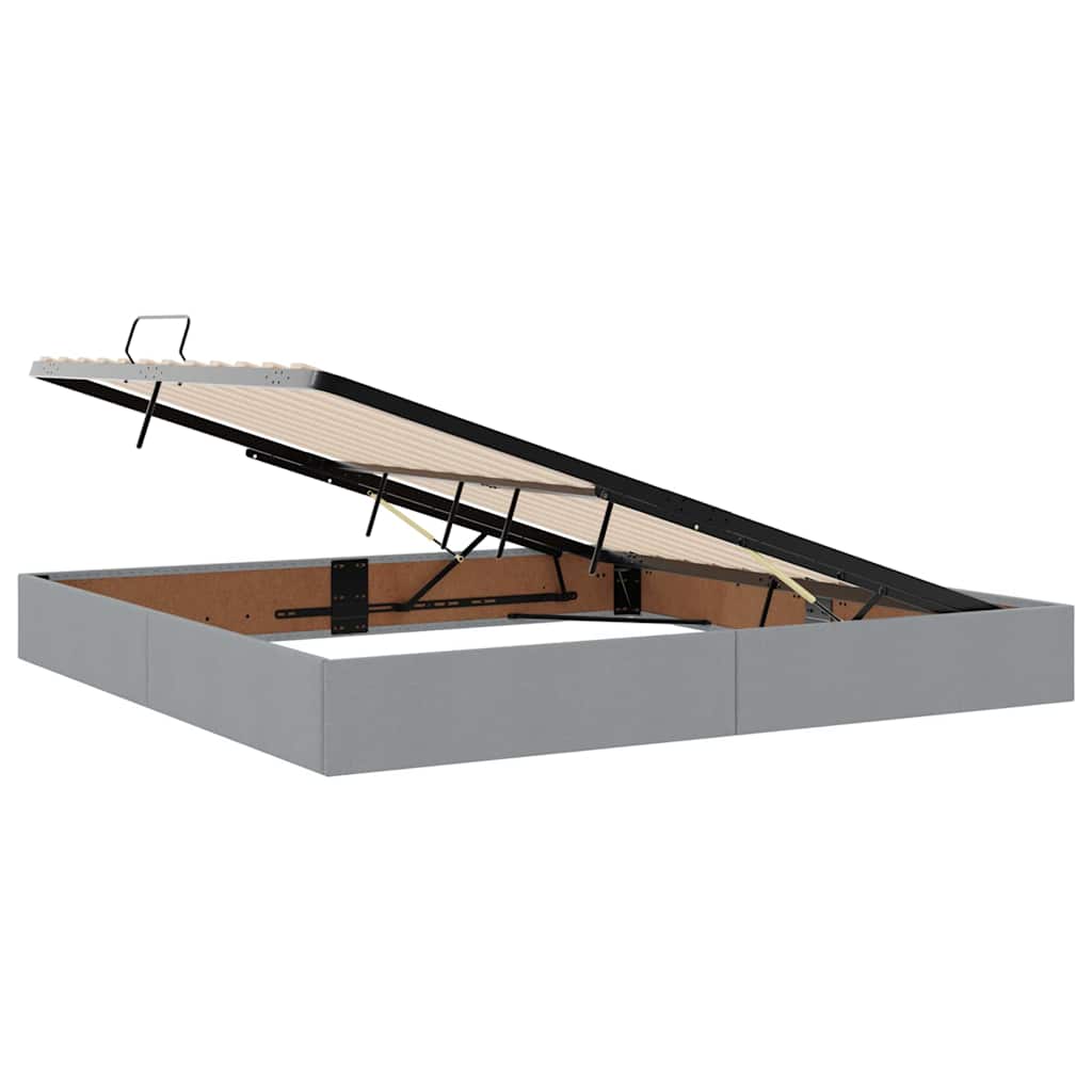 Letto con contenitore LED e materasso Grigio Chiaro