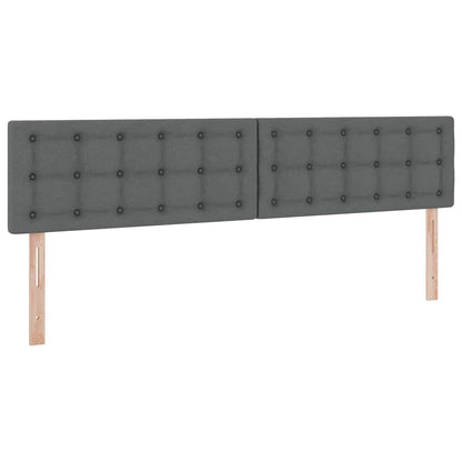 Letto con testiera Grigio scuro 200 x 200 cm Tessuto