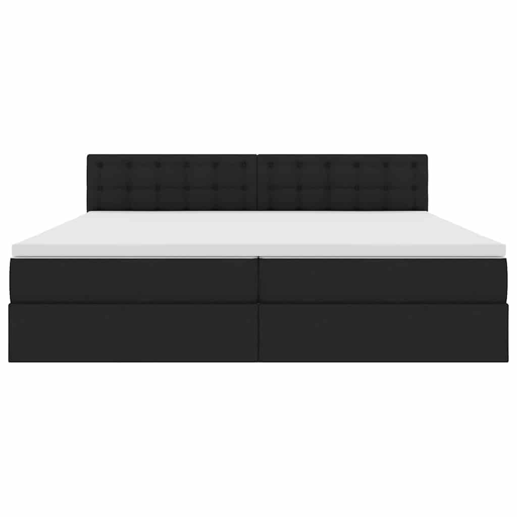 Letto con contenitore e LED con led Nero 200 x 200 cm Tessuto | homemem39