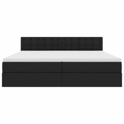 Letto con contenitore e LED con led Nero 200 x 200 cm Tessuto | homemem39