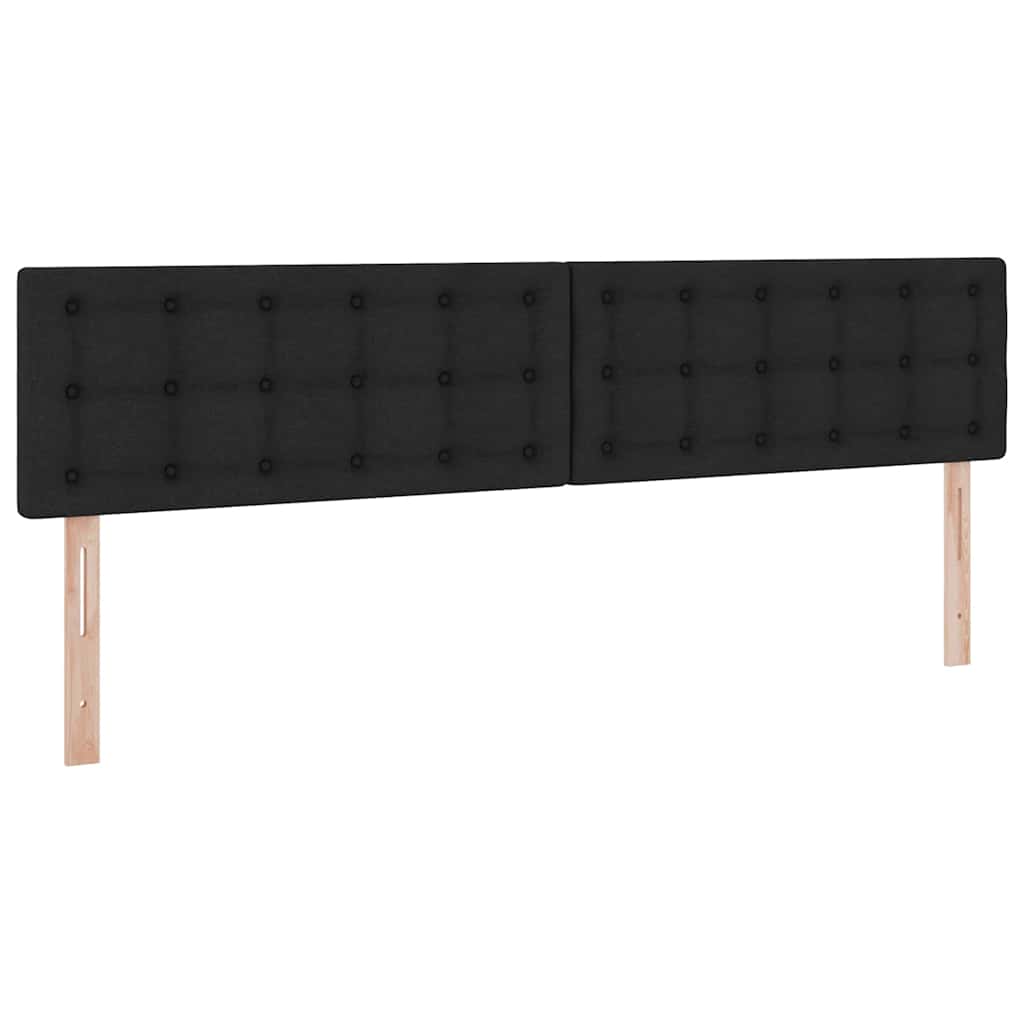 Letto con contenitore e LED con led Nero 200 x 200 cm Tessuto | homemem39